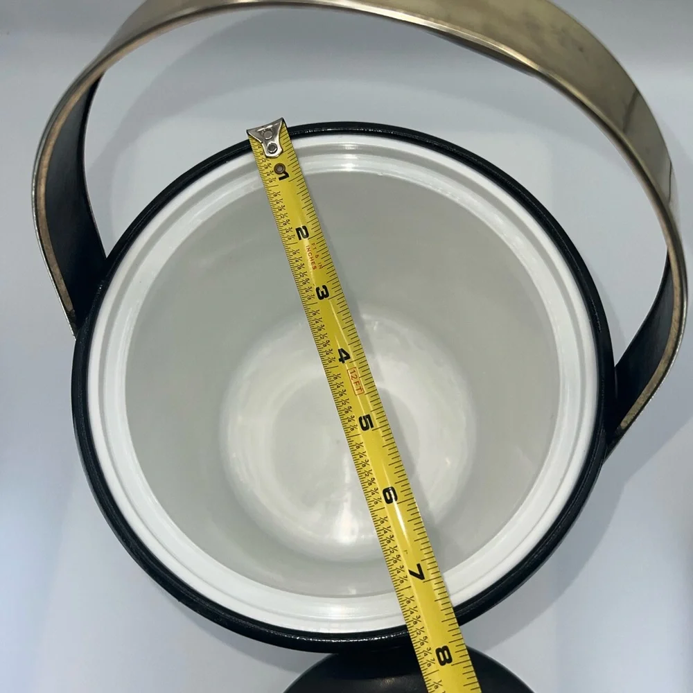 Vintage MCM Couroc of Monterey Ice Bucket DRINK Gin Whiskey Wine Bourbon